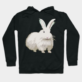 Fluffy Dwarf Angora Rabbit as a Vintage Pet Furry and Cute Bunny Animal Hoodie